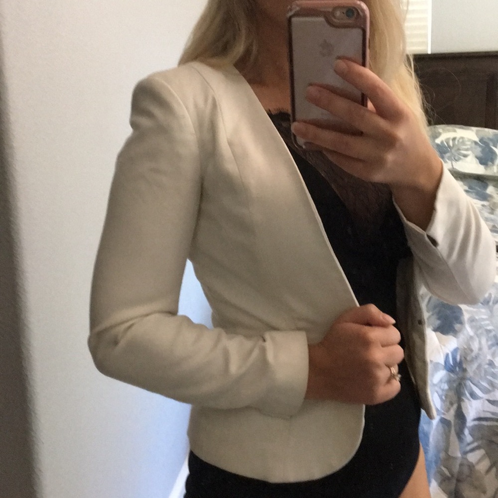 H&M White Blazer Fitted